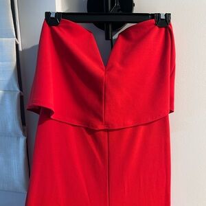 Lulu's Vibrant Red Strapless Dress